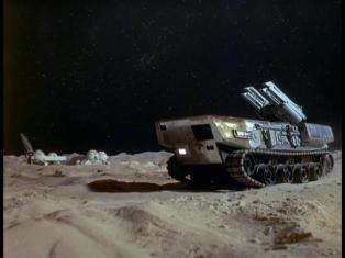 Rocket-launching vehicle on the Moon